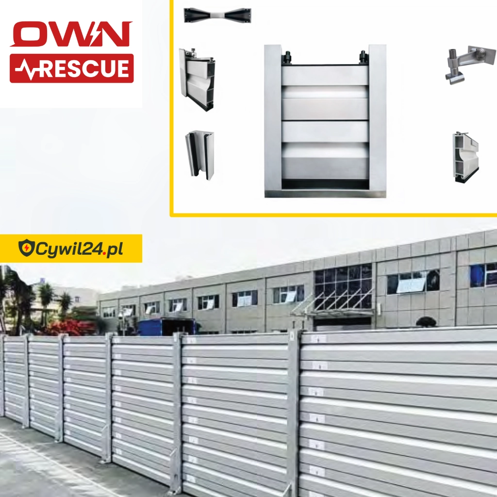 Demontowalna aluminiowa zapora przeciwpowodziowa | OWN Rescue OR-Z-200